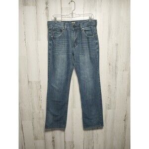 FUSAI Men's Straight Leg Jeans Size 34x30 Embroidered Pockets